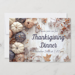 Thanksgiving Dinner Pumpkin Invitation 
