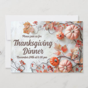Thanksgiving Dinner Pumpkin Invitation
