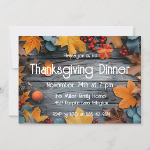 Thanksgiving Dinner Pumpkin Invitation