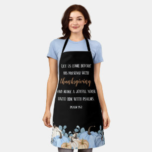 Thanksgiving Dinner Rustic Black Scripture Apron