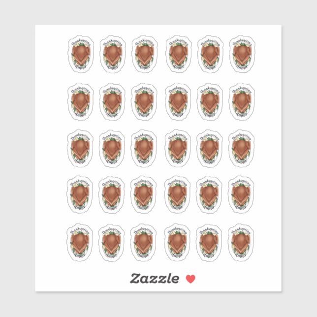 THANKSGIVING DINNER STICKERS (Sheet)