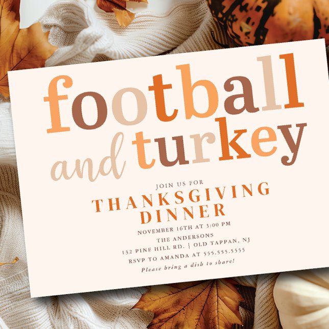 Thanksgiving Dinner Touchdown  Invitation (Creator Uploaded)