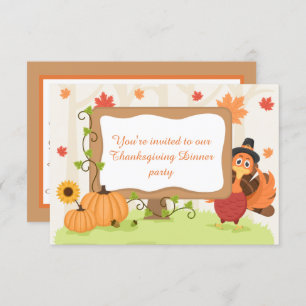 Thanksgiving dinner turkey add information invitation