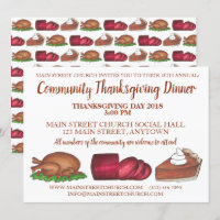 Thanksgiving Dinner Turkey Cranberry Pumpkin Pie