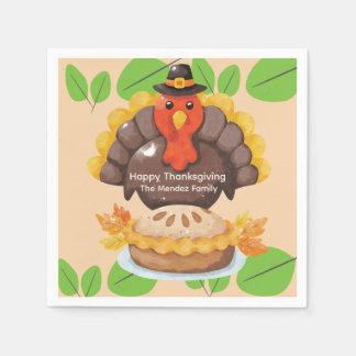 Thanksgiving Dinner Turkey Family Napkin