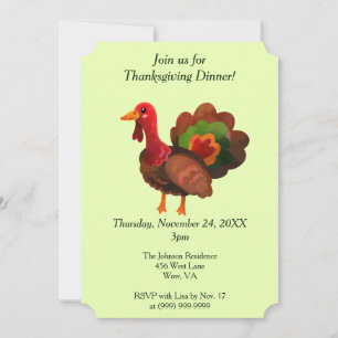Thanksgiving Dinner Turkey Invitation