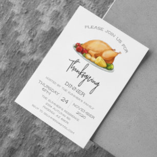 Thanksgiving Dinner Turkey  Invitation