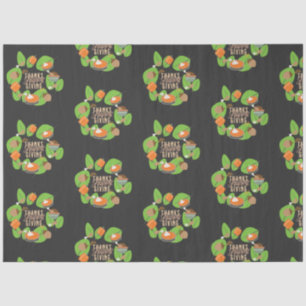 Thanksgiving Dinner Turkey Pumpkin Fall Greenery Tissue Paper