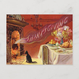 Thanksgiving Dinner Vintage Postcard