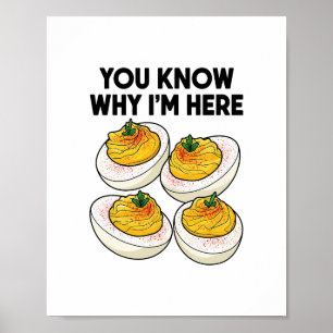 Thanksgiving Dinner You Know Why I'm Here Deviled Poster