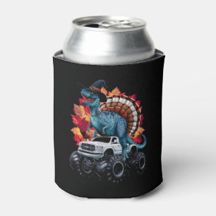 Thanksgiving Dinosaur T-Rex Monster Truck Can Cooler
