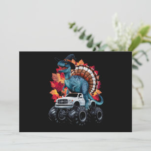Thanksgiving Dinosaur T-Rex Monster Truck Invitation