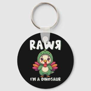 Thanksgiving Dinosaur Turkey Rawr I'm A Dinosaur K Key Ring