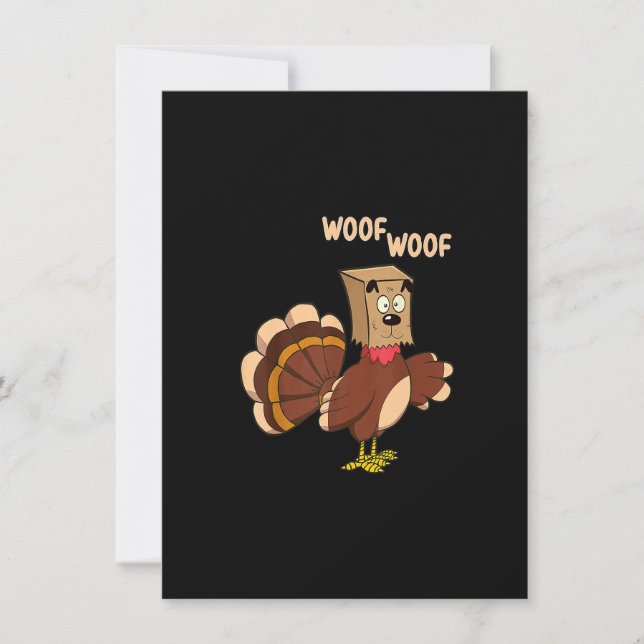 Thanksgiving Dog Funny Fake Dog Woof Thanksgiving  Invitation (Front)