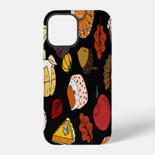 Thanksgiving doodles, festive, hand-drawn set. iPhone 12 case