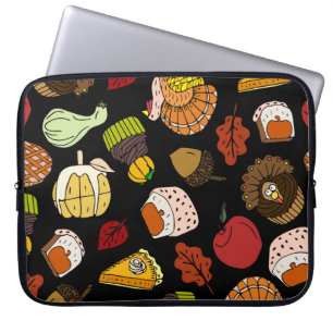 Thanksgiving doodles, festive, hand-drawn set. laptop sleeve