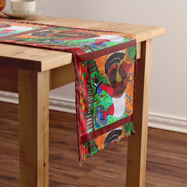 THANKSGIVING DRESSED TURKEYS TABLE RUNNER (In Situ)