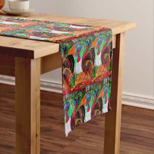THANKSGIVING DRESSED TURKEYS TABLE RUNNER