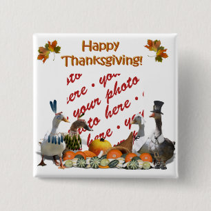 Thanksgiving Ducks 15 Cm Square Badge
