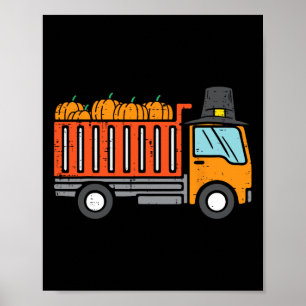 Thanksgiving Dump Truck Pumpkin Fall Autumn Toddle Poster