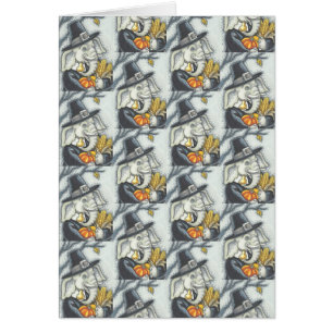 THANKSGIVING ELEPHANT, PILGRIM GREETING CARD Blank