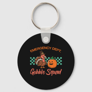 Thanksgiving Emergency Nurse Gobble Squad Scrub To Key Ring