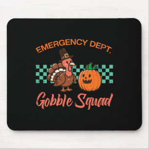 Thanksgiving Emergency Nurse Gobble Squad Scrub To Mouse Pad