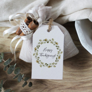 Thanksgiving Eucalyptus Wreath Gift Tags
