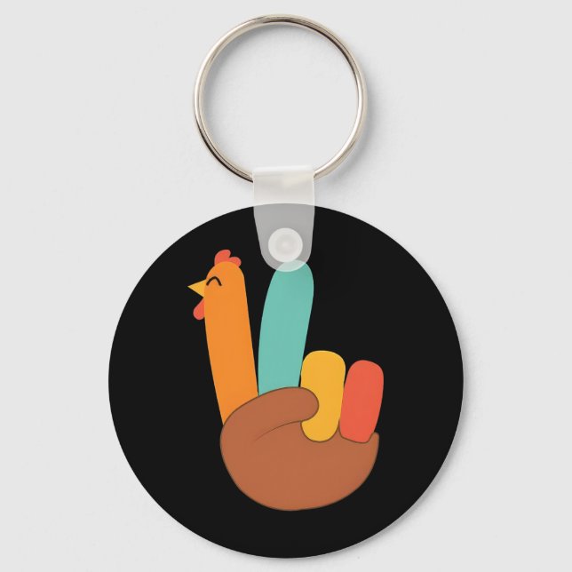 Thanksgiving F Caw F Turkey Funny Fcawf Gobble Fca Key Ring (Front)