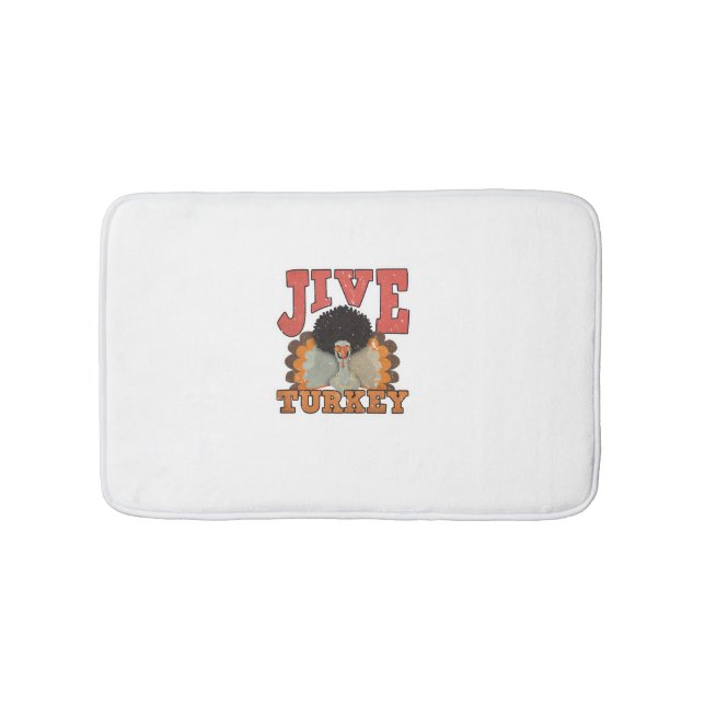 Thanksgiving & Fall Apparel, Jive Turkey - Retro 1 Bath Mat (Front)