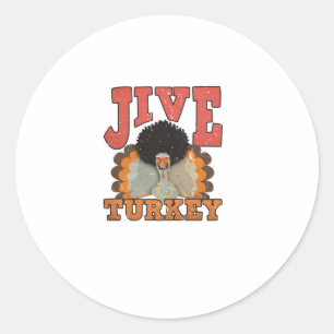 Thanksgiving & Fall Apparel, Jive Turkey - Retro 1 Classic Round Sticker