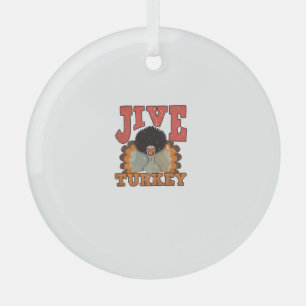 Thanksgiving & Fall Apparel, Jive Turkey - Retro 1 Glass Tree Decoration