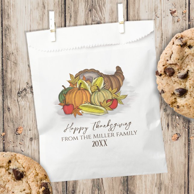 Thanksgiving Fall Autumn Harvest Cornucopia Treat Favour Bag (Creator Uploaded)