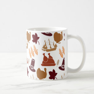 Thanksgiving Fall Autumn Harvest Pattern Coffee Mug