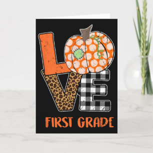 Thanksgiving Fall Books Pumpkins Vintage Library T Card