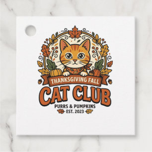 Thanksgiving Fall Cat Cat Lover Gift - Thanksgivin Favour Tags