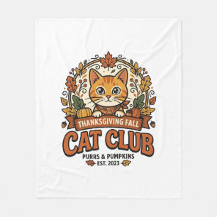 Thanksgiving Fall Cat Cat Lover Gift - Thanksgivin Fleece Blanket