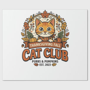 Thanksgiving Fall Cat Cat Lover Gift - Thanksgivin Wrapping Paper