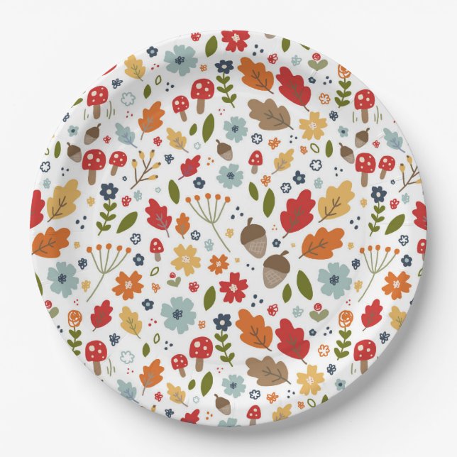 Thanksgiving Fall Colours Thankful Holiday Party Paper Plate (Front)