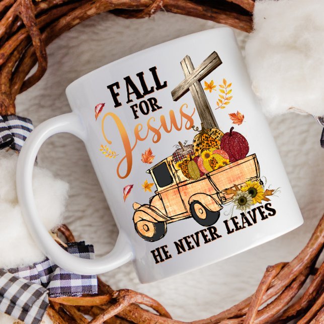 Thanksgiving Fall for Jesus Truck Cross Coffee Mug (Creator Uploaded)