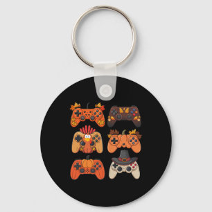 Thanksgiving Fall Gaming Controllers Turkey Funny Key Ring