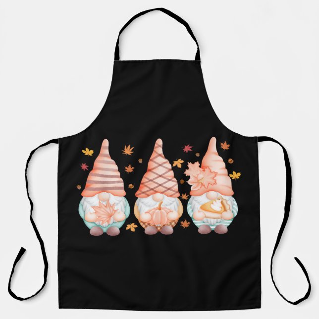 Thanksgiving Fall Gnome Autumn Holidays Apron (Front)