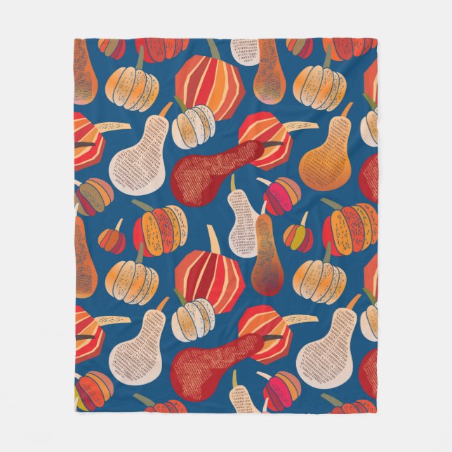 Thanksgiving. Fall. illustration with pumpkin.  Fleece Blanket (Front)