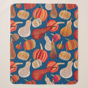 Thanksgiving. Fall. illustration with pumpkin. Sherpa Blanket