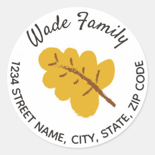 Thanksgiving Fall Leaf Address Envelope Seals