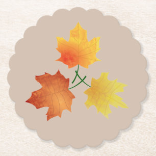 Thanksgiving Fall Leaves Paper Coaster