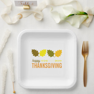 Thanksgiving Fall Leaves Paper Plate