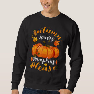 Thanksgiving Fall Mom  Autumn Leaves and Pumpkin P Sweatshirt