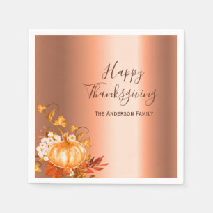 Thanksgiving fall pumpkin harvest copper napkin