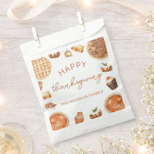 Thanksgiving Fall Pumpkin Pie Favor Bag 